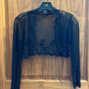 Tadashi Shoji Petite Collection Black Lace Jacket - Size 8P
